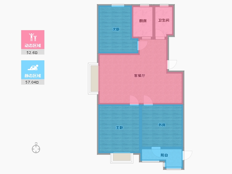 山东省-淄博市-水岸新城-98.40-户型库-动静分区