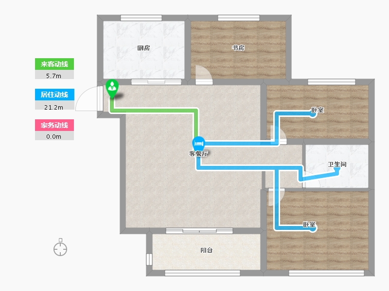 山东省-潍坊市-汶水花园-92.00-户型库-动静线