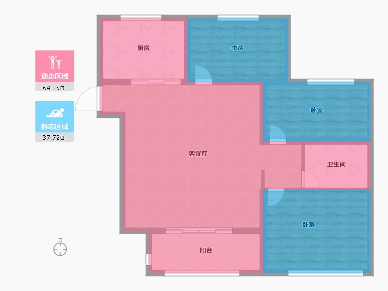 山东省-潍坊市-汶水花园-92.00-户型库-动静分区