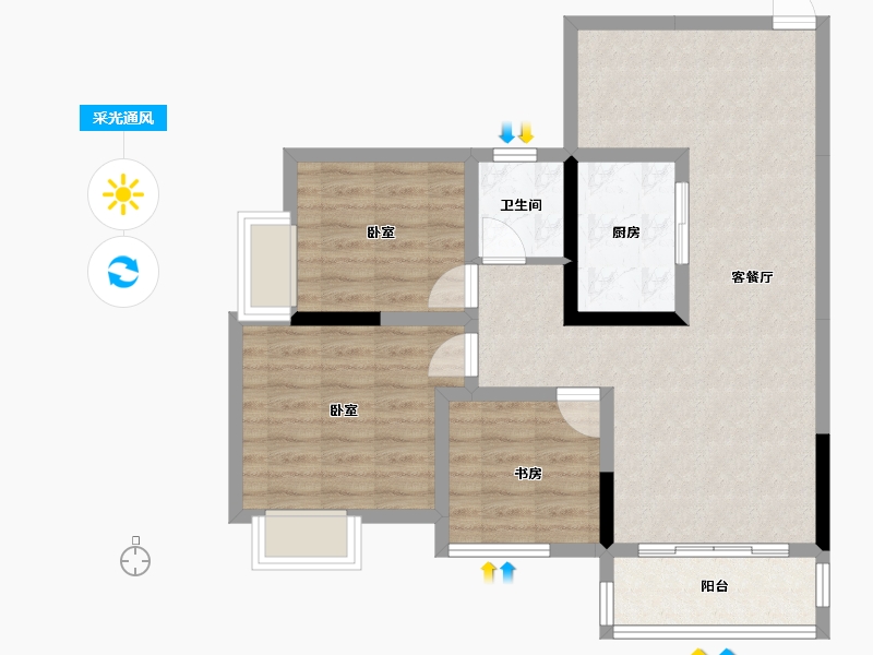 四川省-内江市-和都国际-78.40-户型库-采光通风