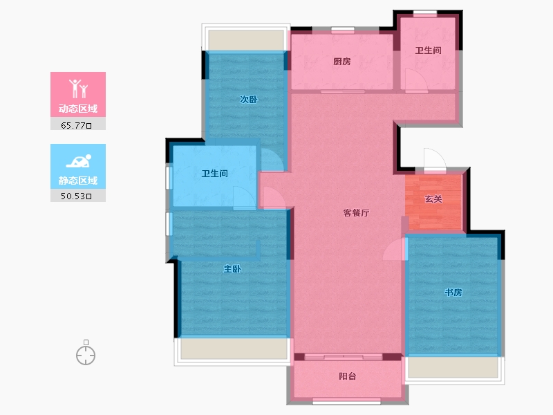 山东省-枣庄市-富翔庄园-104.00-户型库-动静分区