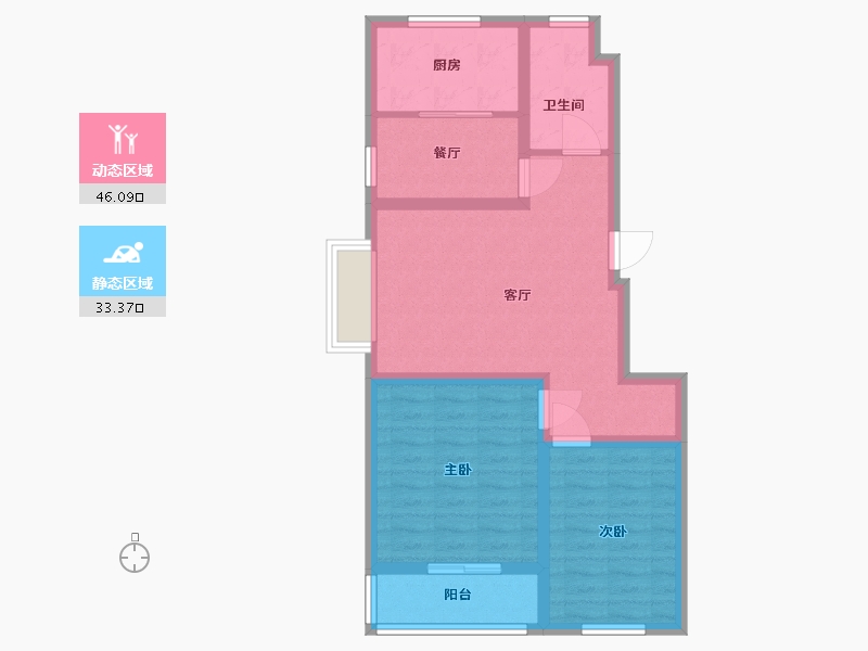 山东省-淄博市-颐中山水缘-70.22-户型库-动静分区