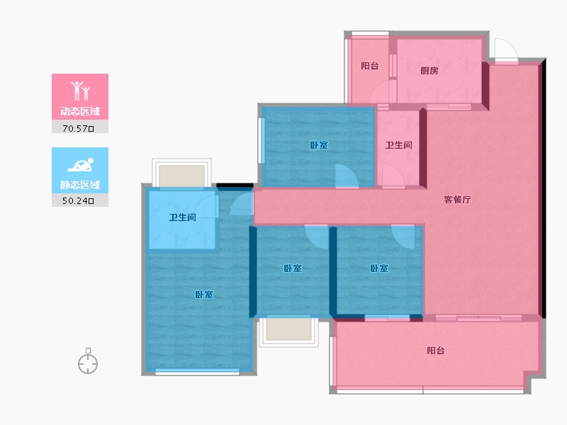 四川省-乐山市-瑞松中心城-108.58-户型库-动静分区