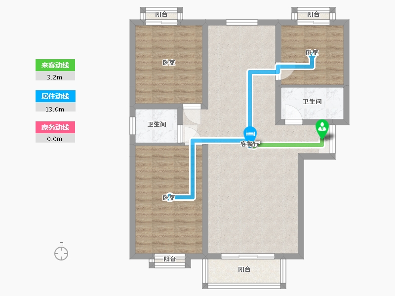 河北省-唐山市-龙泽国际-84.20-户型库-动静线