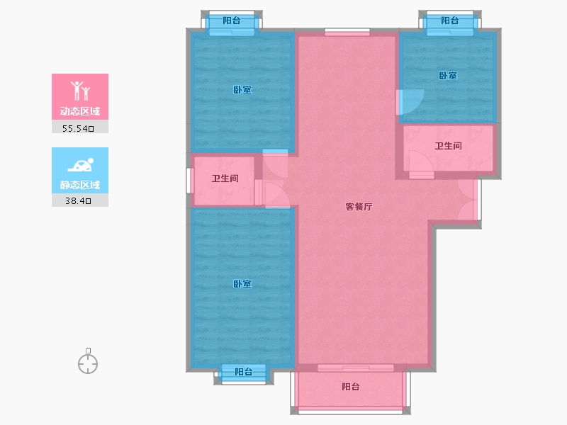 河北省-唐山市-龙泽国际-84.20-户型库-动静分区