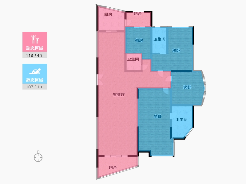 山东省-淄博市-黄金国际-203.72-户型库-动静分区