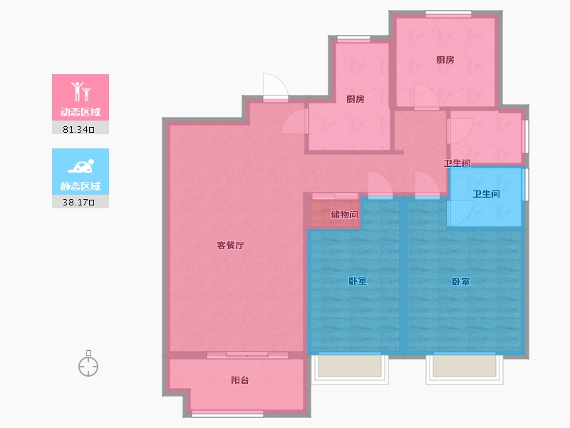 山东省-日照市-浮来春公馆-108.04-户型库-动静分区