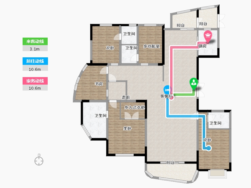 山东省-淄博市-黄金国际-234.40-户型库-动静线