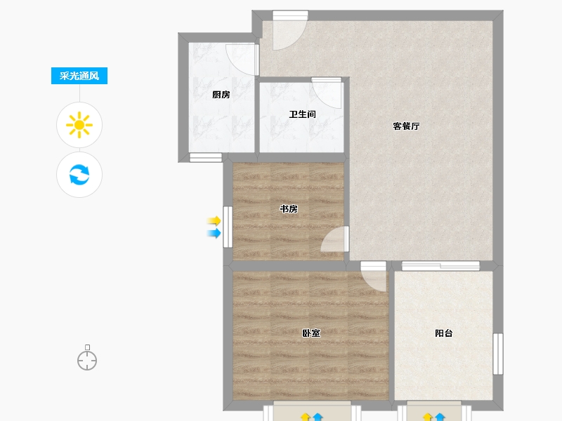 山东省-潍坊市-和扬万悦城-63.00-户型库-采光通风