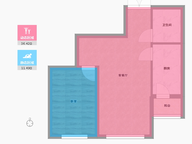 河北省-唐山市-龙泽国际-42.45-户型库-动静分区