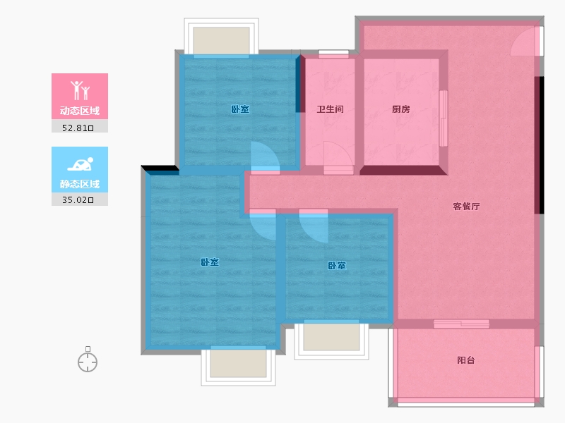 四川省-内江市-和都国际-76.73-户型库-动静分区