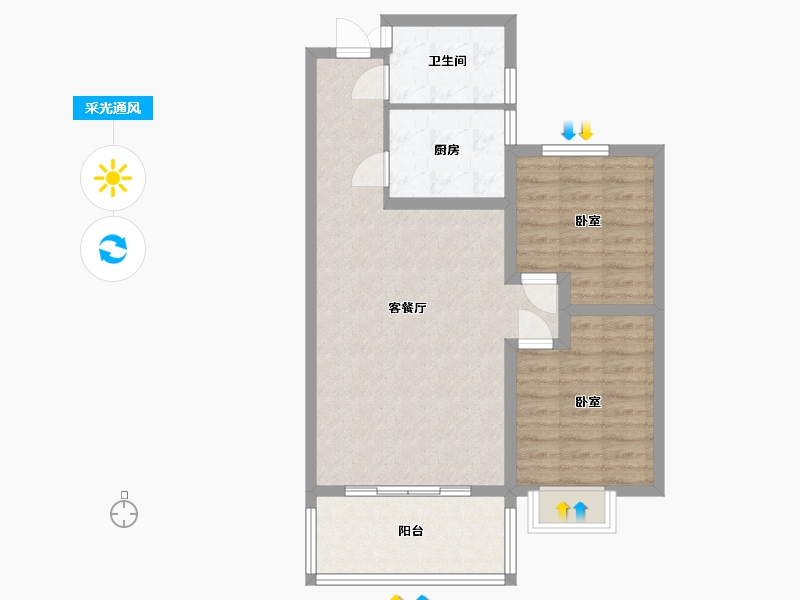 山东省-日照市-裕升璞院-72.99-户型库-采光通风