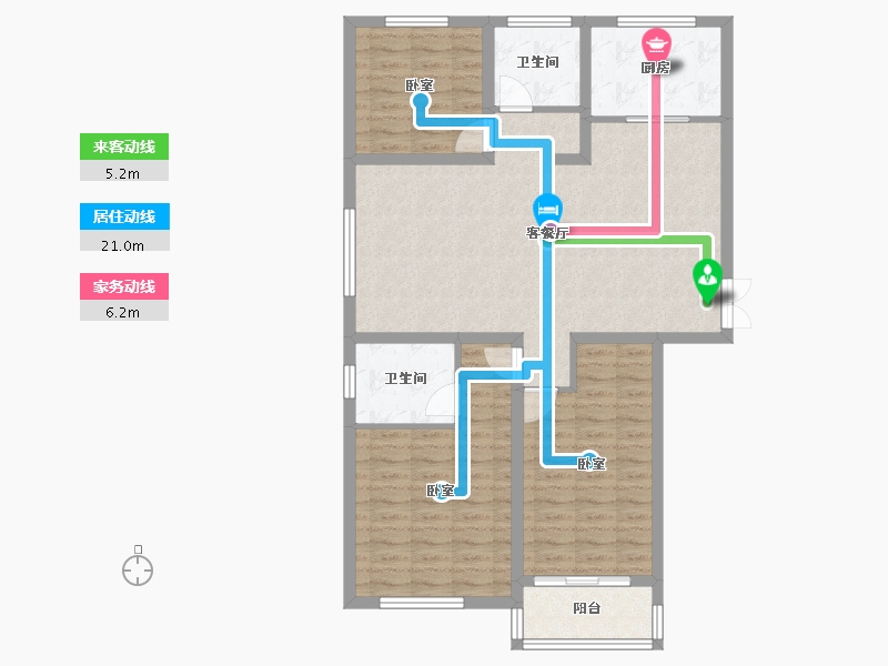 山东省-济宁市-亿丰时代广场二期-104.00-户型库-动静线