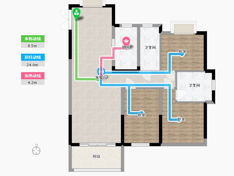 湖北省-黄石市-宏维星湖湾-105.30-户型库-动静线