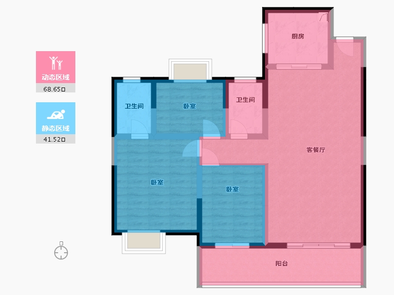 湖南省-常德市-天源星城-98.63-户型库-动静分区