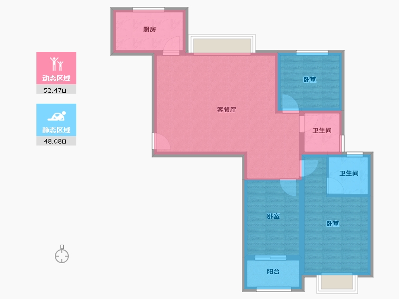 山东省-潍坊市-和扬万悦城-90.00-户型库-动静分区