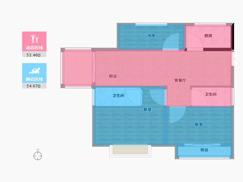 贵州省-遵义市-东升华庭-97.90-户型库-动静分区