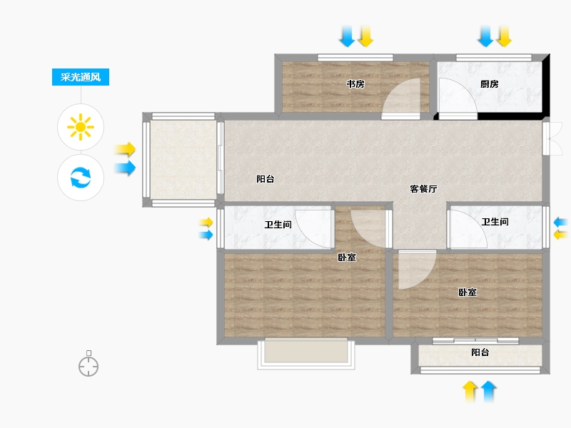 贵州省-遵义市-东升华庭-97.90-户型库-采光通风