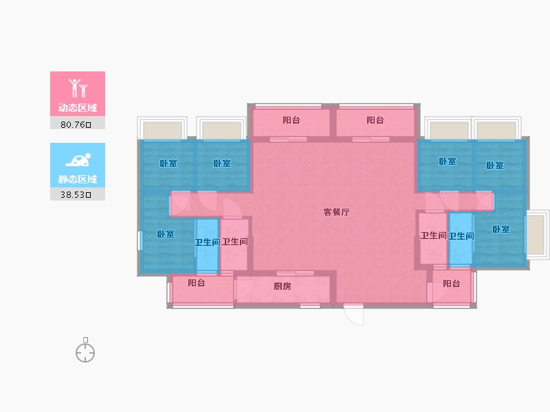 广东省-汕头市-盛荟花园-105.90-户型库-动静分区