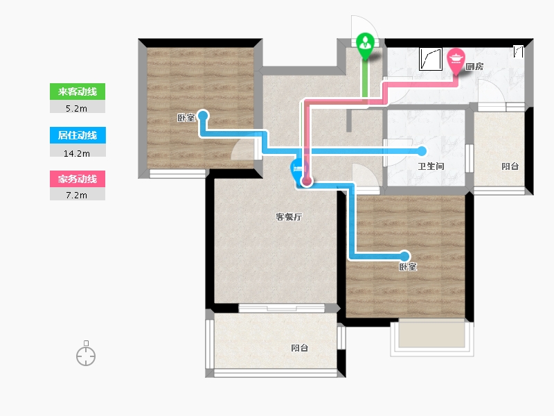 江苏省-泰州市-阳光瑞城-67.29-户型库-动静线