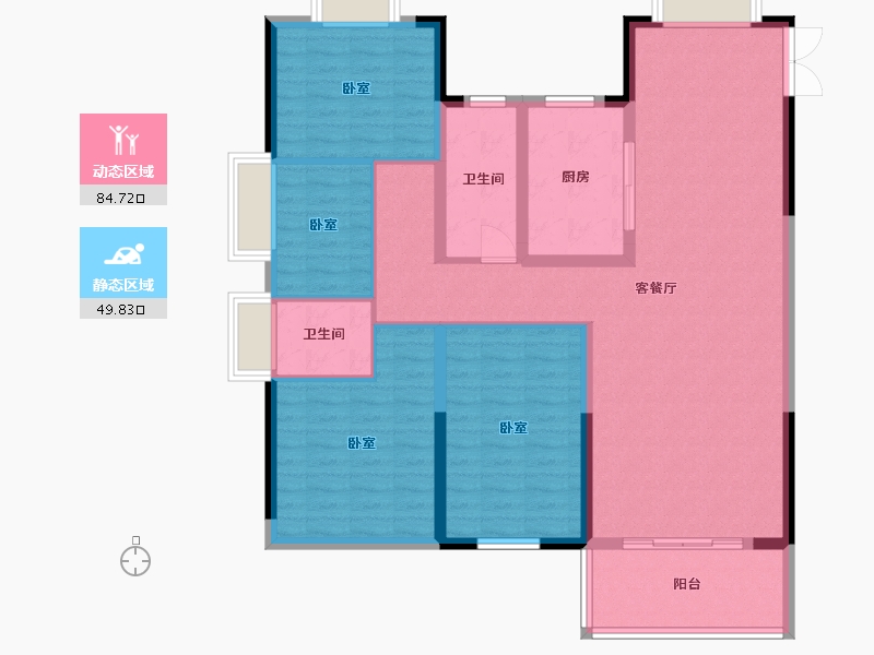 湖北省-黄石市-宏维星湖湾-121.18-户型库-动静分区