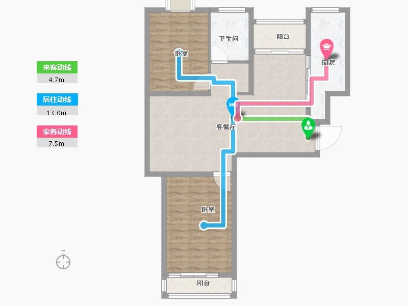 江苏省-宿迁市-千秋·时代新城-86.00-户型库-动静线