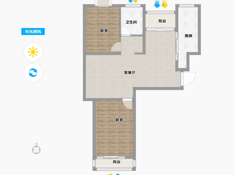 江苏省-宿迁市-千秋·时代新城-86.00-户型库-采光通风