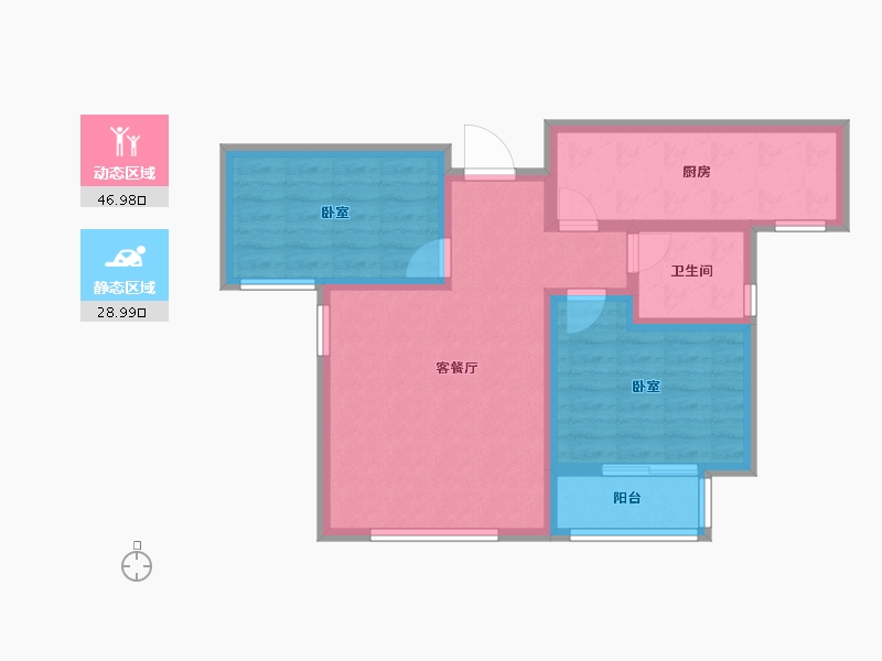 山东省-潍坊市-汶水花园-67.00-户型库-动静分区