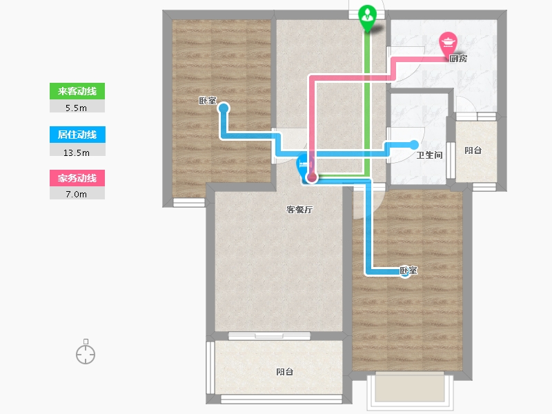 江苏省-宿迁市-千秋·时代新城-75.00-户型库-动静线