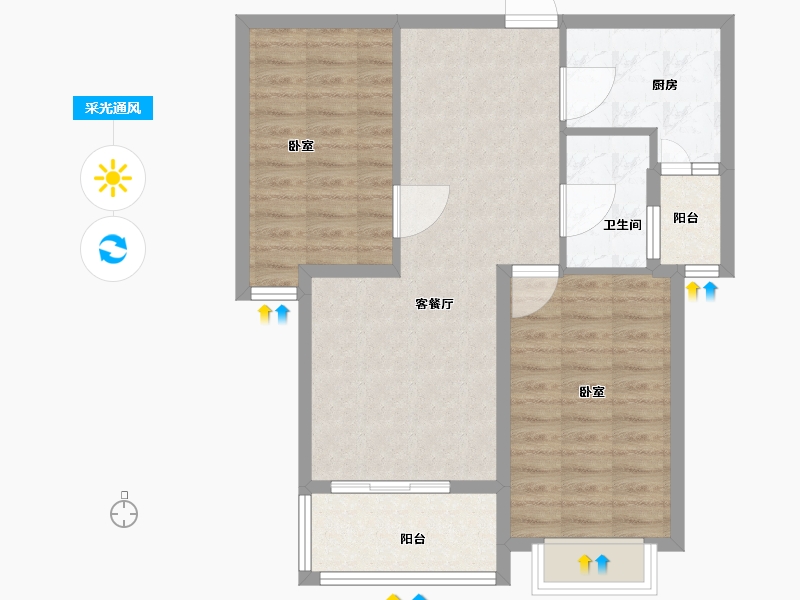 江苏省-宿迁市-千秋·时代新城-75.00-户型库-采光通风