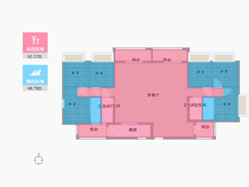 广东省-汕头市-盛荟花园-126.37-户型库-动静分区