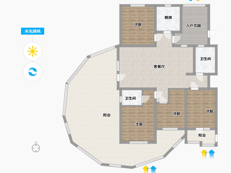 山东省-淄博市-水岸新城-187.20-户型库-采光通风