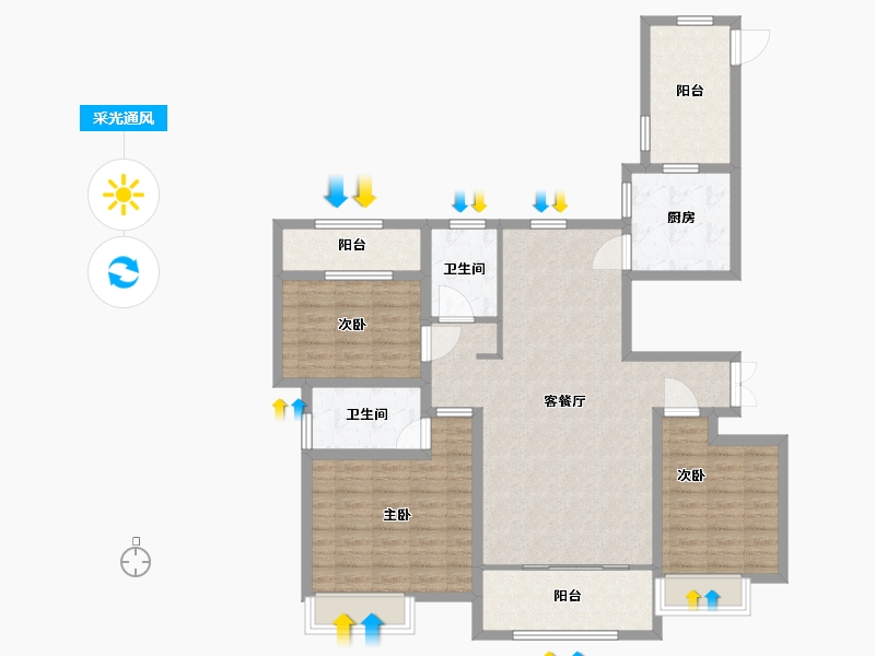 山东省-东营市-万达华府-112.01-户型库-采光通风