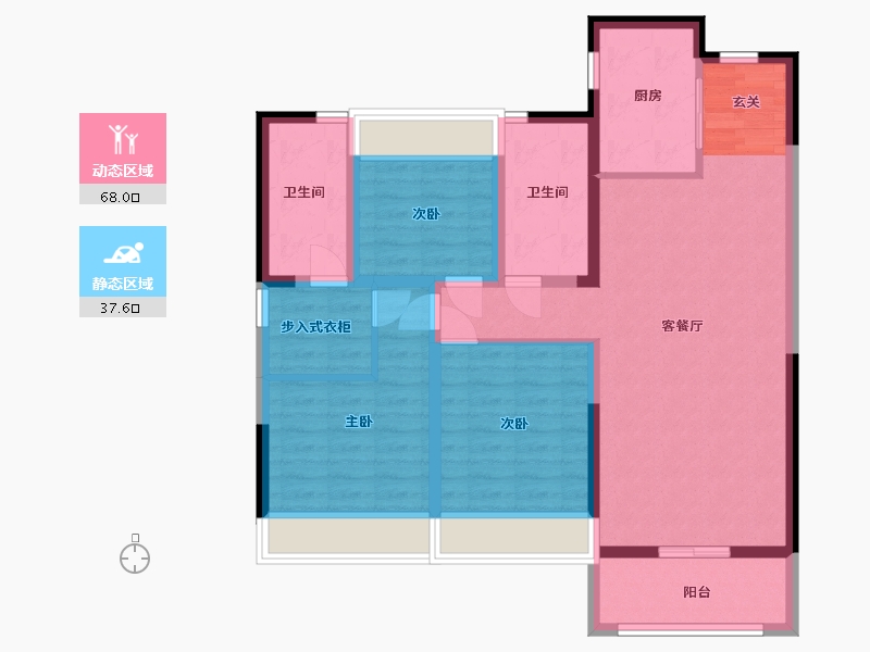 山东省-枣庄市-富翔庄园-93.60-户型库-动静分区