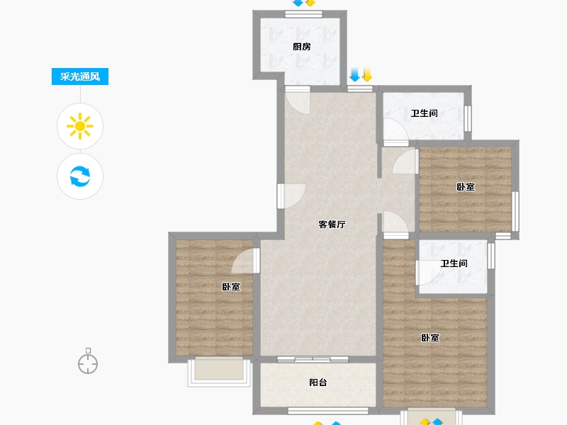 山东省-日照市-浮来春公馆-102.01-户型库-采光通风