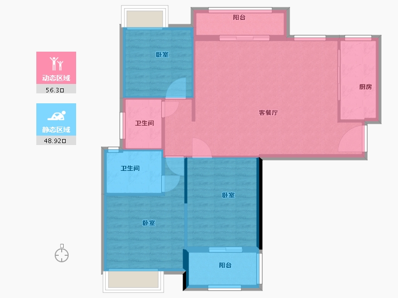 江西省-上饶市-汇成·凡尔赛-96.00-户型库-动静分区