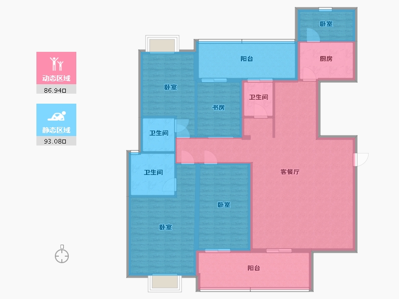 广东省-汕头市-盛荟花园-163.58-户型库-动静分区