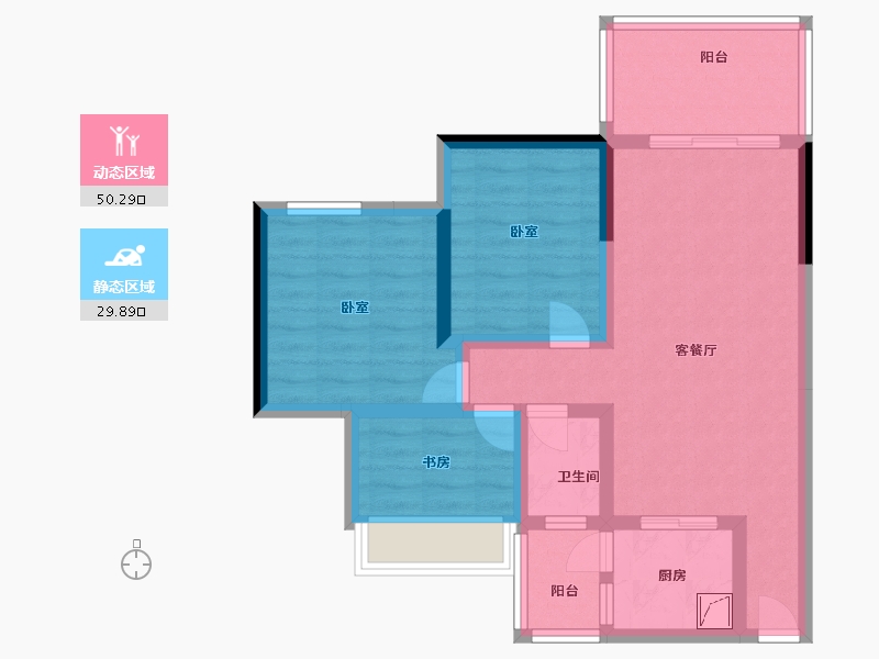 四川省-乐山市-雁和·蓝山湾-69.77-户型库-动静分区