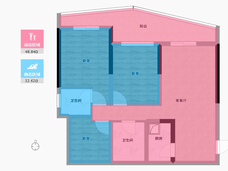 四川省-乐山市-雁和·蓝山湾-70.80-户型库-动静分区