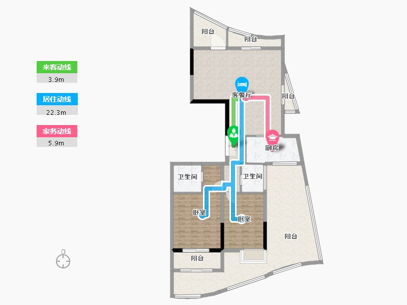 浙江省-湖州市-九月洋房-140.10-户型库-动静线