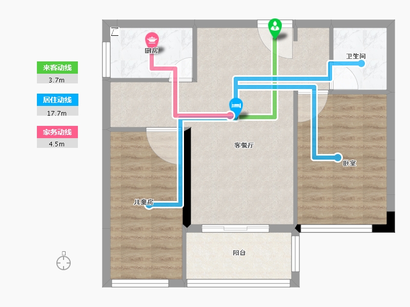 福建省-莆田市-兴安名城II期中央城市广场-62.92-户型库-动静线