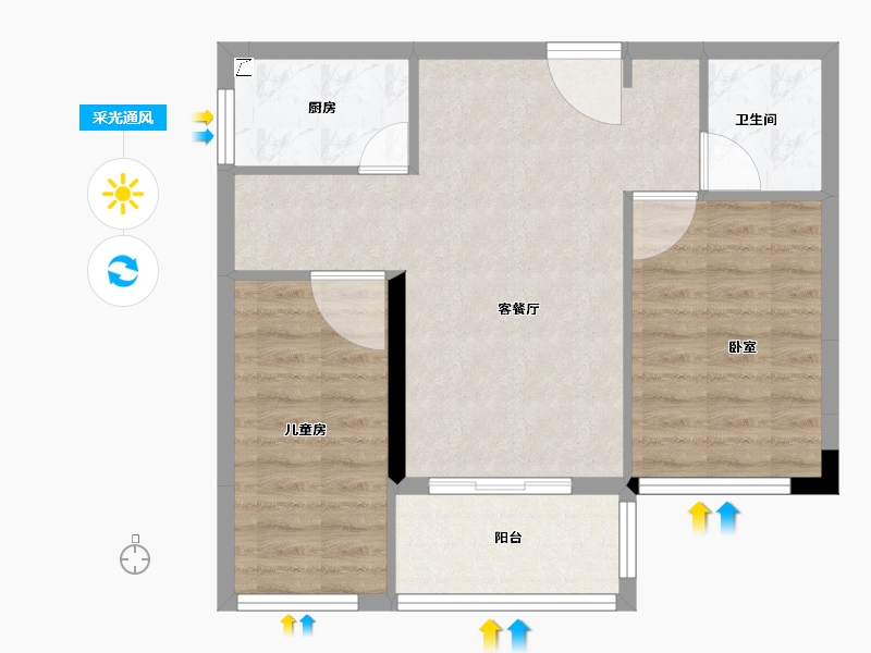 福建省-莆田市-兴安名城II期中央城市广场-62.92-户型库-采光通风