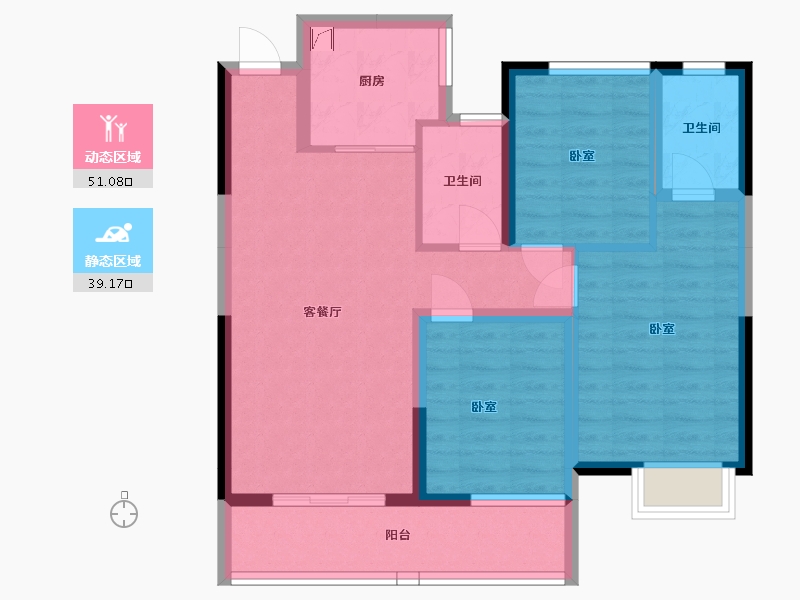 湖南省-常德市-天源星城-79.76-户型库-动静分区