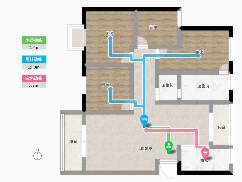 贵州省-安顺市-关岭壹号-74.00-户型库-动静线