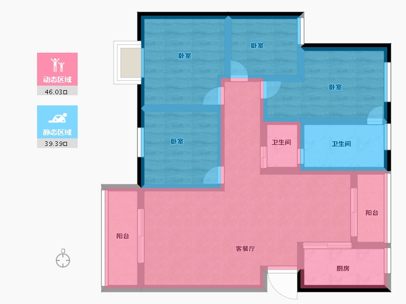 贵州省-安顺市-关岭壹号-74.00-户型库-动静分区