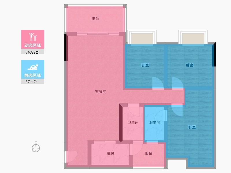 四川省-南充市-东城国际-83.05-户型库-动静分区