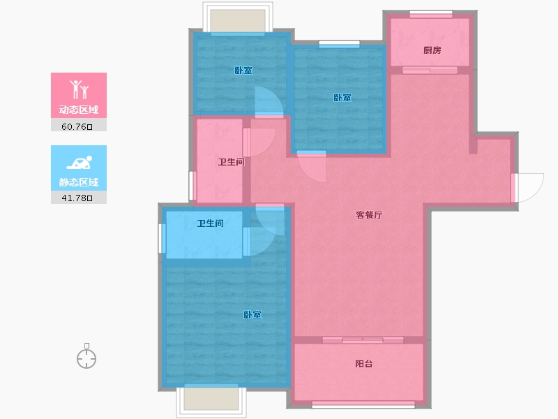 江西省-上饶市-绿野·幸福里-90.85-户型库-动静分区