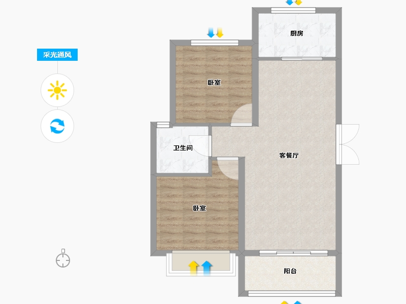 安徽省-黄山市-文庭雅苑-70.00-户型库-采光通风