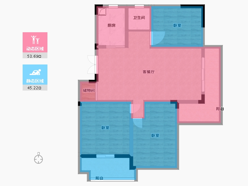 江苏省-南京市-和园-87.17-户型库-动静分区