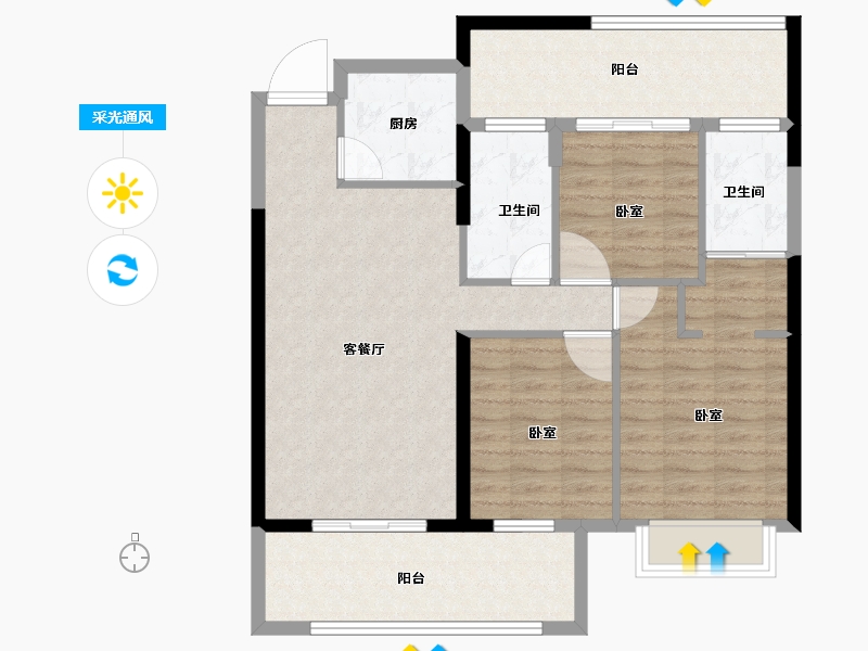 福建省-莆田市-正荣·润璟-92.00-户型库-采光通风